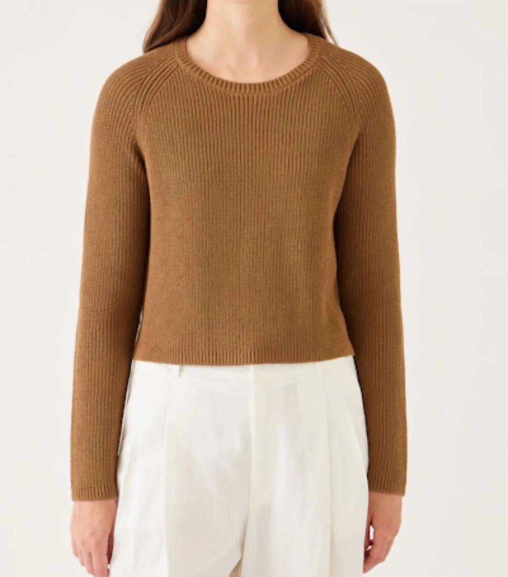 NEW DEMYLEE NEW YORK isla cotton linen sweater in almond